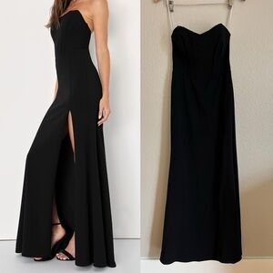 NWOT Passionate Admiration Black Strapless Bustier Maxi Dress